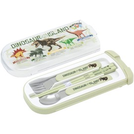 OSK CT-20 Lunchbox for Lunch Box, Quotation Trio, Gakken Picture Book LIVE [Chopsticks/Spoon/Fork], Made in Japan, Dishwasher Safe, Green