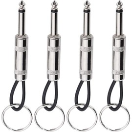 LALOCAPEYO 4-Piece Set Guitar Amplifier Plug Keychain Guitar Plug Keyring 6.35mm Audio Plug Type Music Gift Recording Studio Rehearsal Space Guitar Lover Decoration
