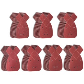 IROKCAKPT Sander Paper, 5.5 inches (140 mm), 4 Holes, Sanding Pats, Set of 70, Magic Type Sanding Discs (#60, #80, #120, #150, #180, #240, #400 x 10 each) Sandpaper for Electric Sanders