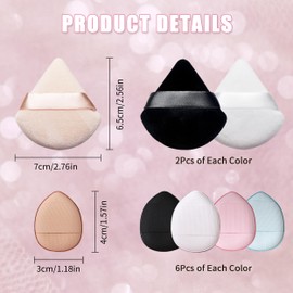 35 Pcs Powder Puff, 5 Powder Puff Face Triangle and 30 Finger Powder Puffs, Multicolor Mini Finger Makeup Puff Wet Dry Dual Use Makeup Sponges for Concealer Loose Powder Blush Touch-up