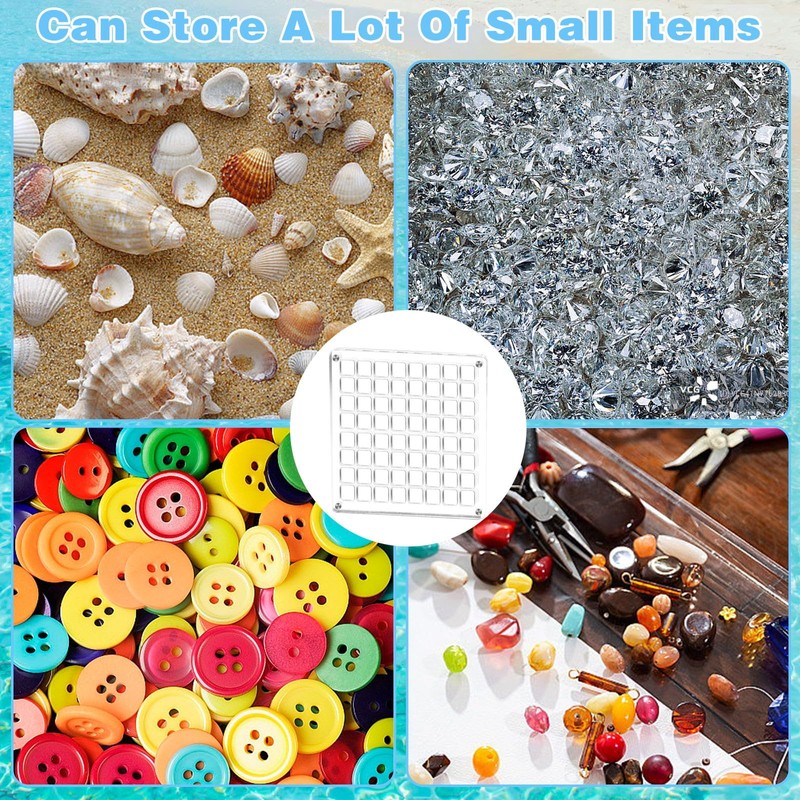 Acrylic Magnetic Seashell Display Box, 64 Grids Acrylic Seashell Display