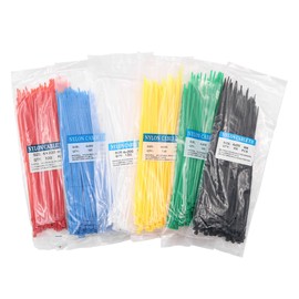 Hsthe Sea 600 Pack Coloured Cable Ties Heavy Duty 100mm x 2.6mm Multicolour 6 Assorted Nylon Strong Zip Ties PC Garden Small Plastic Ties Self-Locking Tie Wraps