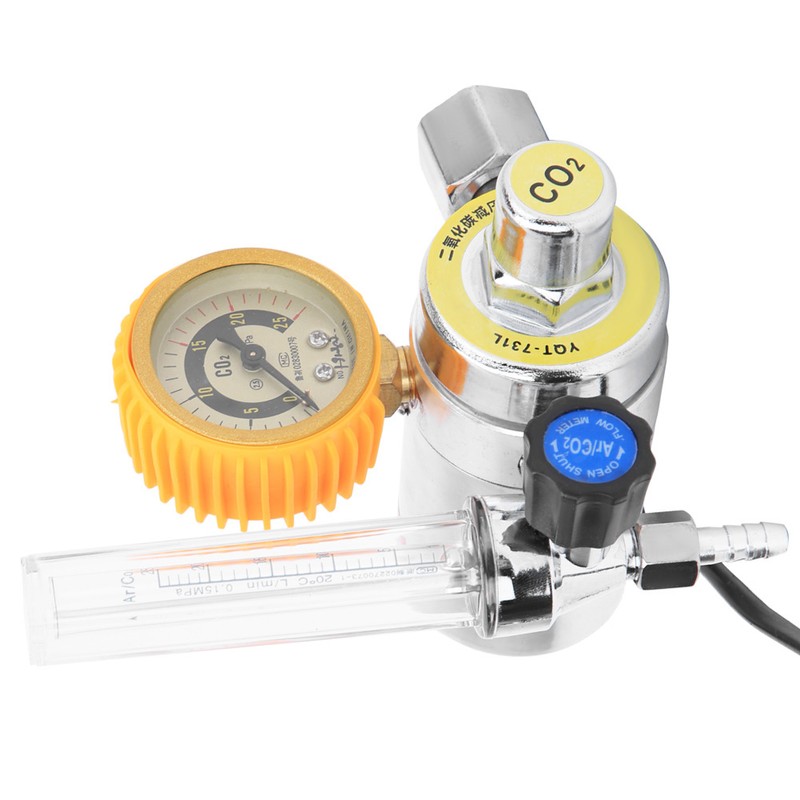 Carbon Dioxide Decompressor Heating Reducer Zinc Alloy Female Thread G5/8in