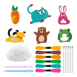 TYFGRT 6 Pieces Kids Sewing Kit, Creative Sewing Toy, DIY Craft Decorations, Cute Animal Sewing, Kids Learning Sewing Accessories