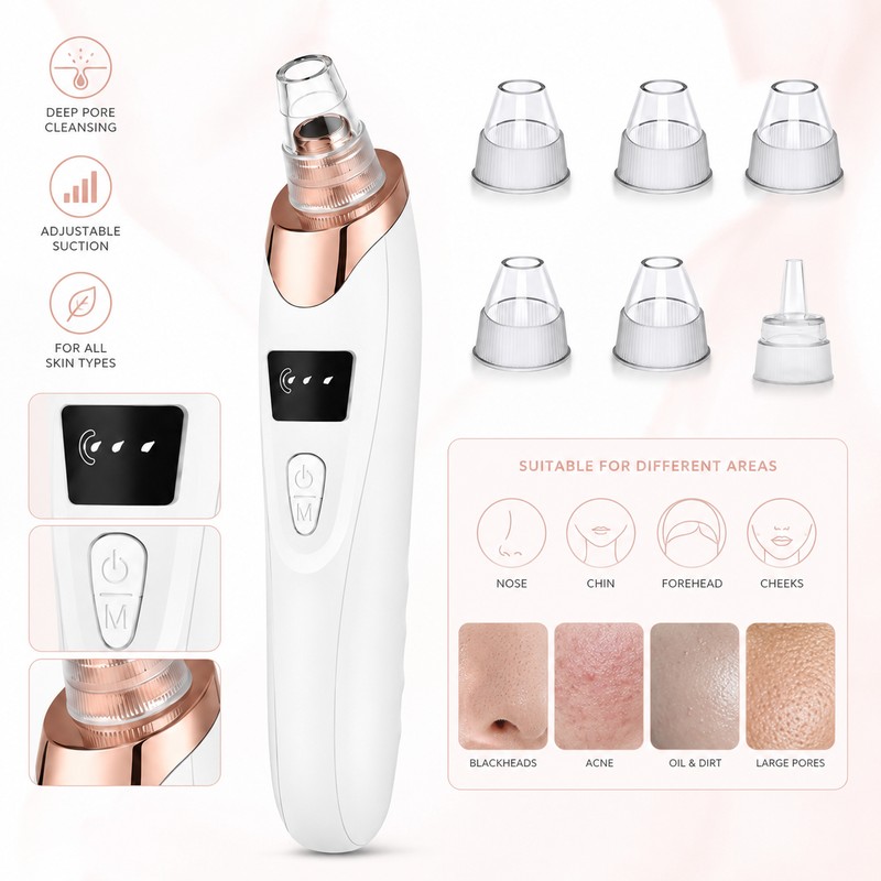 Professional Blackhead Vacuum for Pore Care – Rechargeable Facial Suction