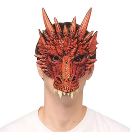 HMS Unisex-Adult's Supersoft Dragon Mask-RD, Red, One Size