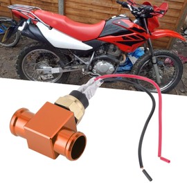 Thermostat Water Temperature Switch Kit, Radiator Hose Adapter Radiator Coolant Fan Temp Sensor for Motorcycle ATV Off Road Vehicle (Orange)