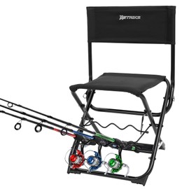 X Strike Fishing Chairs with Rod Holder Outdoor Folding Stool for Adults Portable Camping Chair for Camp, Lawn, Patio, Garden, 300LBS