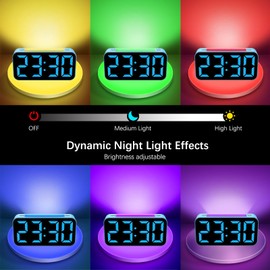 Topski Loud Alarm Clocks for Bedrooms Heavy Sleepers, Digital Clock with Night Light, Large Display, Dual Alarm, Snooze, Dimmable Bedside Alarm Clock for Kids Teens Boys Girls