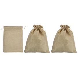 PATIKIL 8"x6" Coin Money Sacks Bag, 3 Pack Bank Deposit Change Transit Bags Cash Bag with Drawstring Currency Bags Gift Bag Style 3, Beige
