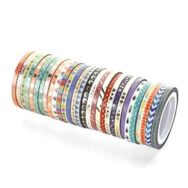 PBM 48 Rolls Masking Tape Bulk Masking Tape Masking Tape 3mm 3mm Thin Thin Wrapping Gift Decoration Design Decoration Colorful Glitter Christmas