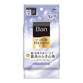 Ban Refreshing Premium Sheets, Powder in Type, Clean Soap Scent, 30 Sheets