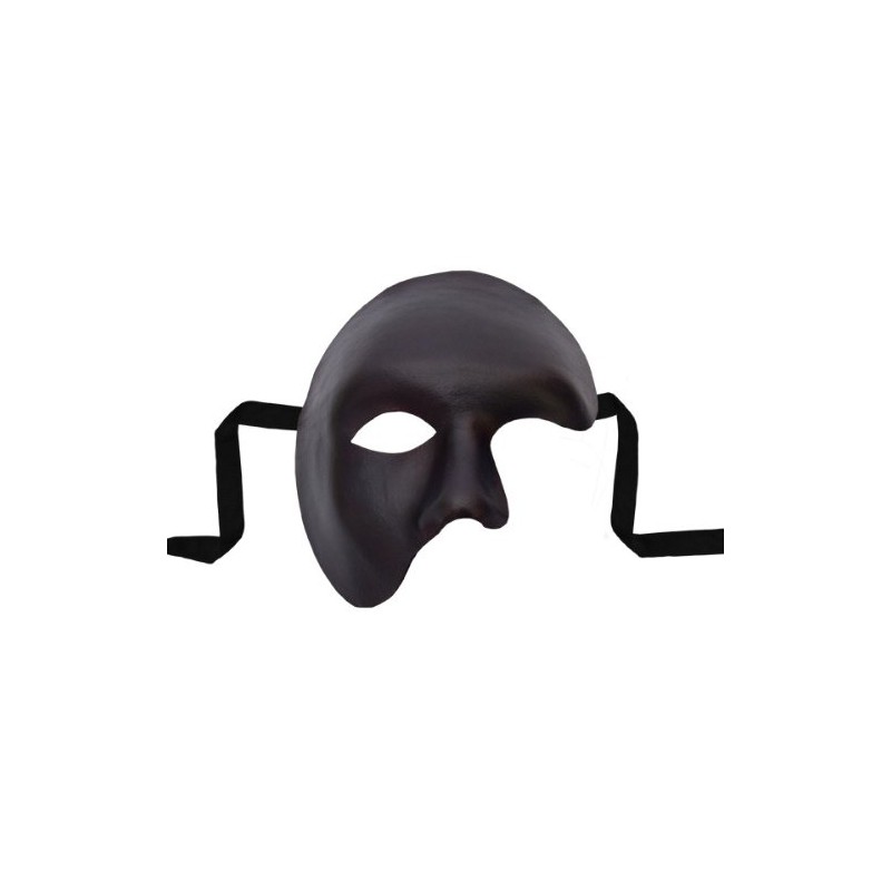 Elbenwald Venetian Mask Soft Leather Phantom Black with Strap 15