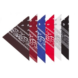 Boolavard 100% Cotton Bandanas with Original Paisley Pattern | Colour of Your Choice Headwear / Hair Scarf Neck Wrist Packing Tape Head Binding - 55 x 55cm