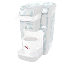 WraptorSkinz Decal Style Vinyl Skin compatible with Keurig K10 / K15 Mini Plus Coffee Makers Watercolor Leaves Blues (COFFEE MAKER NOT INCLUDED)