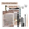 Flora Kit De Pestañas Raíces Invisibles, Jmsjms, C 8-18mm