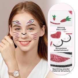 Face Tattoo Carnival Face Tattoo Carnival Tattoo Face Pack of 2 Stickers Face Carnival Face Art Sticker Fancy Dress Sticker Face Tattoo Glitter