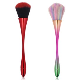 2 Pack Nail Dust Brush Acrylic Brush Cleaner Nail Brushes for Cleaning Dust Dip Powder Brush Soft Large Makeup Brush Fluffy Blush Brush Nail Clean Up Brush Manicure Brush Tools
