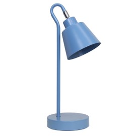 Simple Designs LD1079-BLU 16" Sleek Essentials Metal Looped Desk Task Lamp with Adjustable Shade, for Office, Desk, Nightstand, Dorm, Blue