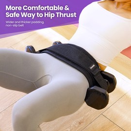 Hip Thrust Belt, Balency Hip Thrust Belt for Dumbbells Heavy, Booty Belt for Hip Thrust, Slip-Resistant Padding Hip Thrust Belt for Gym or Home Workouts, Hip Thrust Band for Dumbbell Kettlebell Plate