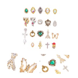 Baluue 50pcs Nail Art Rhinestones Multi-Shape Shiny Jewels for DIY Nail Designs Crystal Alloys for Decoration for Crafting Unique Styles