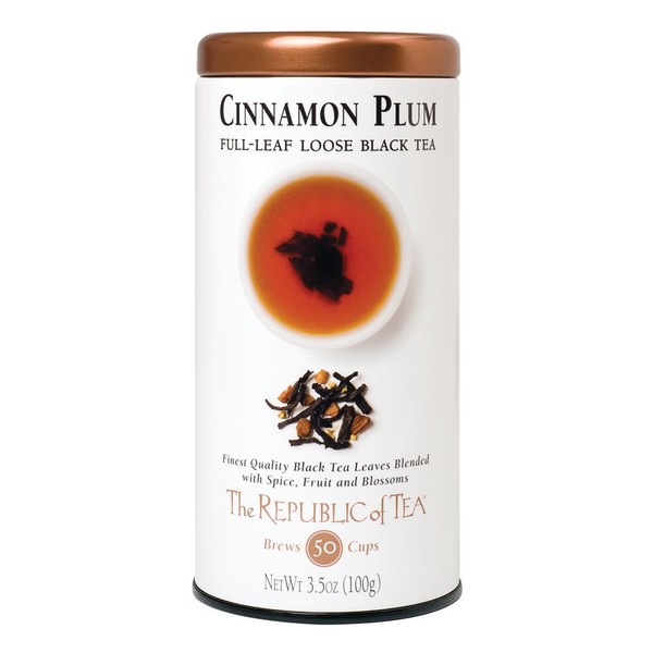 The Republic of Tea Cinnamon Plum Black Full-Leaf Tea, 3.5 Ounces / 50-60 Cups