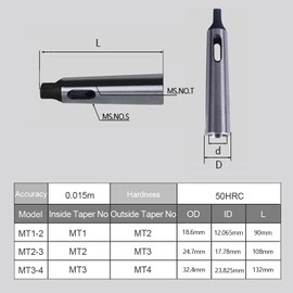 1Pcs MT2 to MT3 Morse Taper Adapter Reducing Drill Sleeve for Lathe Milling(2-3)