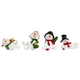 Set of 4 Snowmen Figurines 3-4.5cm Tall