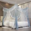 NXGIO Bed Canopy Curtain Double Layer 4 Corners Post Lace