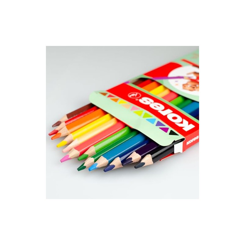 Kores Colores Triangulares Jumbo 5Mm Estuche C/12