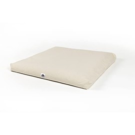 Waterglider International Zabuton, Eclipse line, Buckwheat Filled Meditation Cushion, 23" x 23" Natural