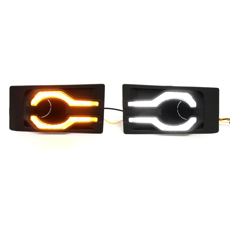 KITOCARTOP 3-in-1 LED Fog Light Bezel Fits Land Cruiser LC70
