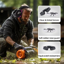 kimkamte Shooting ear protection safety eamuffs, Gun range hearing protection, Shooting glasses, Earplugs, carrying case