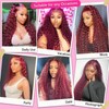 99j Burgundy Lace Front Wigs Human Hair 13x4 Deep Wave