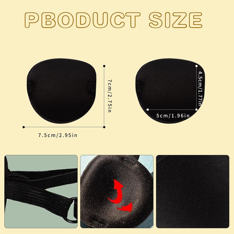 2 Eye Patch Set, Medical Eye Patch Comfortable Pirate Eye