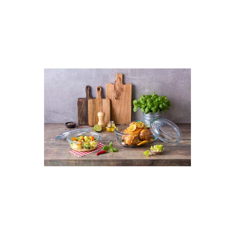 Arcuisine 1 Litre Round Borosilicate Glass Casserole