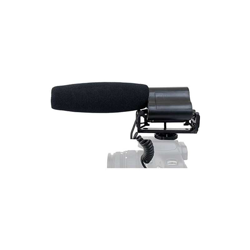 Shotgun Microphone (Stereo) with Windscreen & Dead Cat Muff for