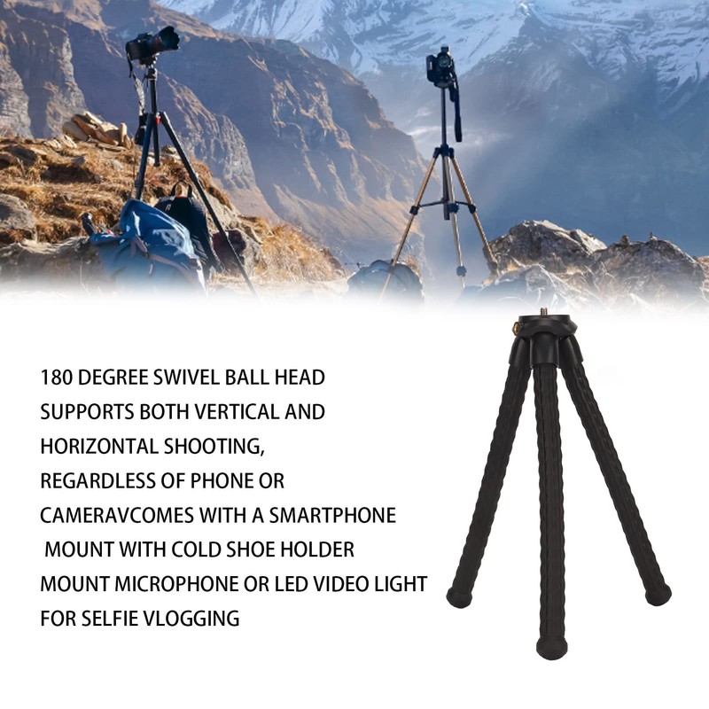 Phone Tripod Flexible,Octopus Flexible Robust Gorilla Tripod,Mini 1/4 Inch Screw