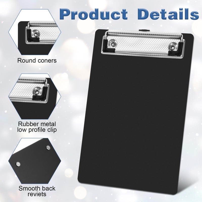 24 Pack Small Clipboards 4.7 x 7.3 Inch Mini Clipboards
