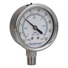 Value Collection 4" Dial, 1/4 Thread, 30-0-30 Scale Range, Pressure Gauge Low...