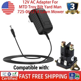 For MTD 12V AC Adapter For MTD Troy Bilt Yard Man 725-06121A Lawn Mower Battery Charger