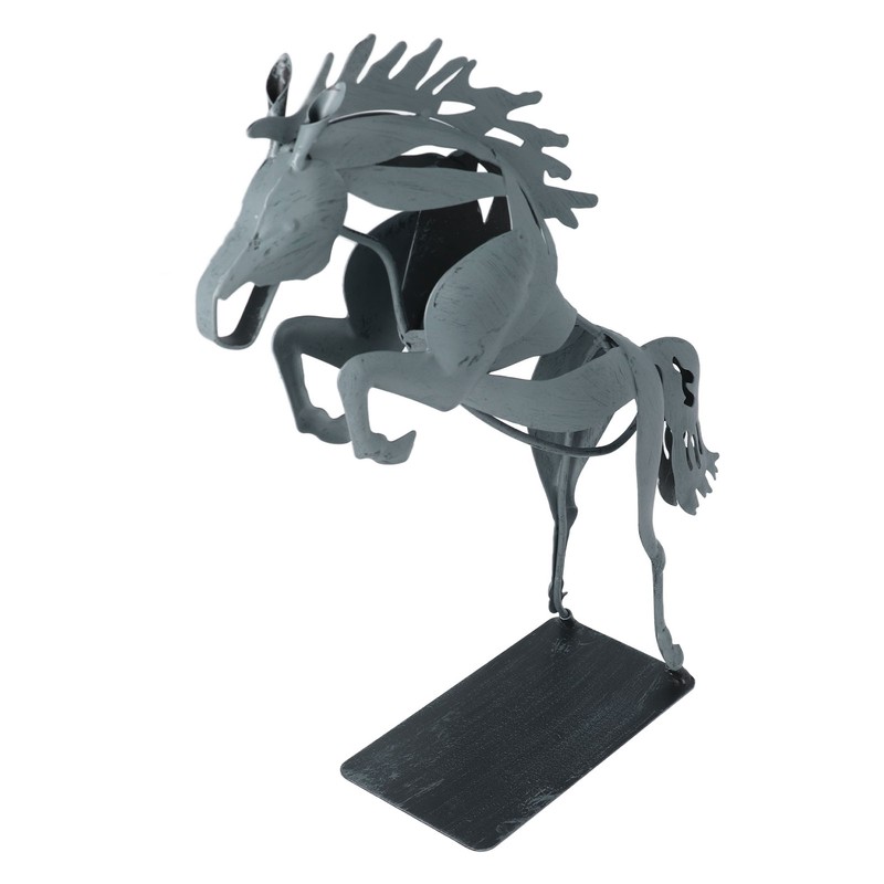 Metal Horse Statue Unique 3D Design Iron Decorative Running Horse