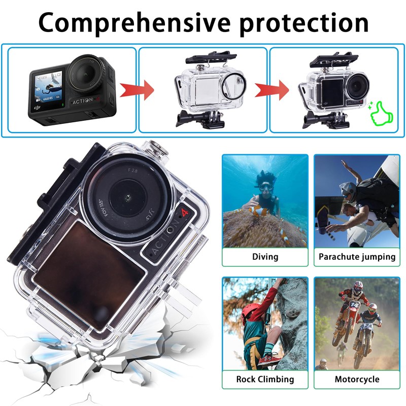 Waterproof Case for DJI OSMO Action 5 4 3 Underwater