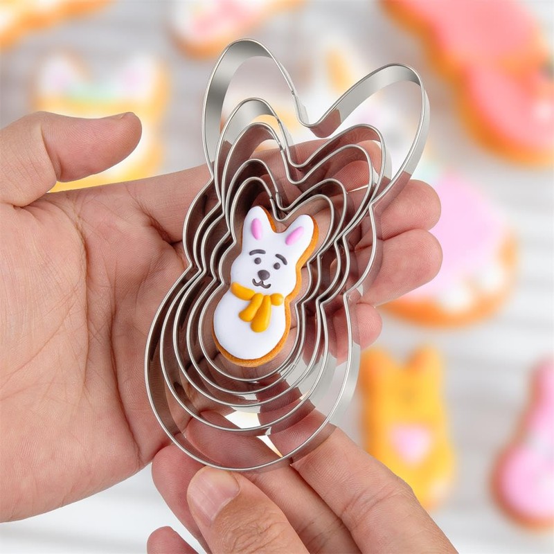 Easter Bunny Cookie Cutter Set, 5 Pieces Easter Bunny Rabbite