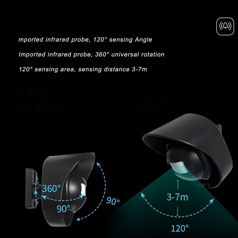 Smart Wireless Doorbell Waterproof Sensing Doorbell Security Alarm for Home