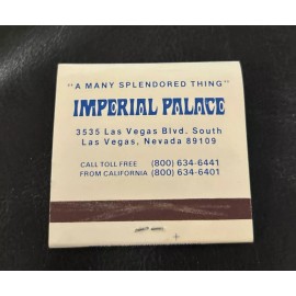 IMPERIAL PALACE LAS VEGAS NEVADA Full Unstruck Vintage Matchbook / Matches RARE!