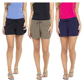 Keanu 3 PK Ladies Shorts - 1 - Black/Khaki/Navy - Size 12-14