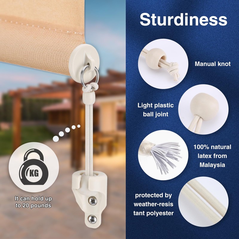 IVYSUN Shade Replacement Parts,Compatible with Coolaroo Exterior Roller Shade(Sand,3 Set)