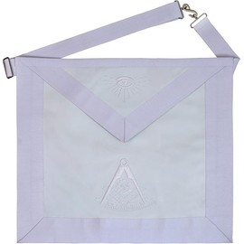 Masonic Regalia Past Master 100% Lambskin Apron All White Embroidered Past Master Apron, Masonic white Apron