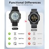 Beeasy Digital Watch Waterproof with Stopwatch Alarm Countdown Dual Time,